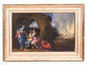 Antique Italian 19th C Oil Painting Biblical Scene