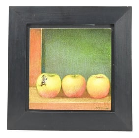 Bill Creevy Signed Oil Painting Apples Still Life