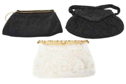 3 Antique Beaded European Women's Handbags