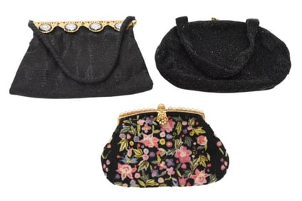 3 Antique Beaded European Women's Handbags