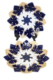 2 Meissen Antique Porcelain Plates Oak Leaf Motif