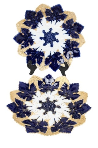 2 Meissen Antique Porcelain Plates Oak Leaf Motif (1 of 10)