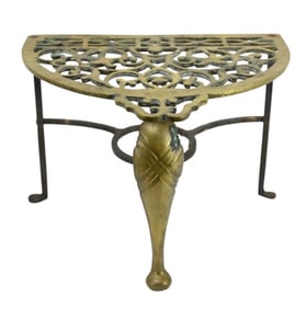 Antique Cast Iron & Bronze Fire Place Trivet Stand