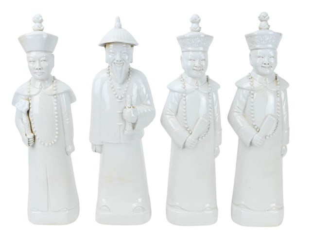 4 Chinese Blanc de Chine Signed Porcelain Statues (1 of 11)
