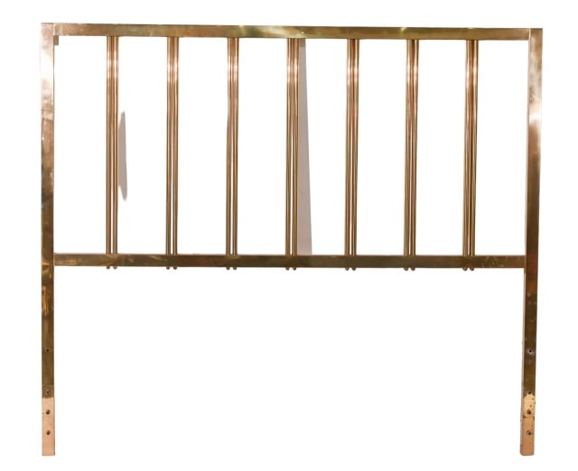 Brass Headboard: Brass HeadboardMeasures 52 inches x 60 inches x 1.5 inches,.