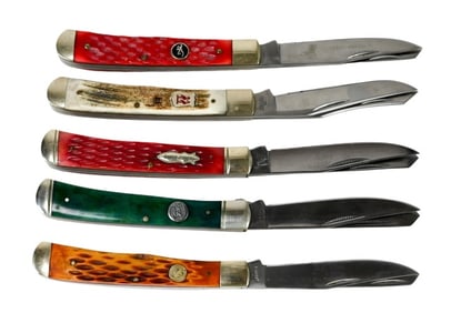 Collection 15 Folding Pocket Knives, 5 Companies