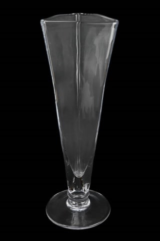 Simon Pearce 20" Cavendish Triangular Vase: Simon Pearce 20" Cavendish Hand Blown Triangular Vase. Measures 19.5 inches x 7 inches in diameter.