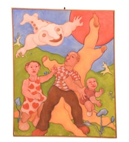 Karen Signed 1979 Expressionist Acrylic Painting