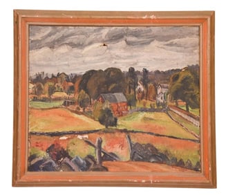 Arthur Faber Signed Oil Painting Freemans Farm