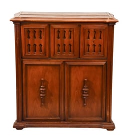 Vintage Hand Carved Bar Cabinet