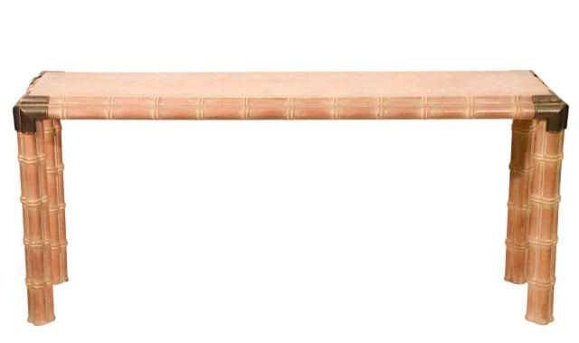 Oriental Faux Bamboo Console w/ Brass Corners (1 of 13)