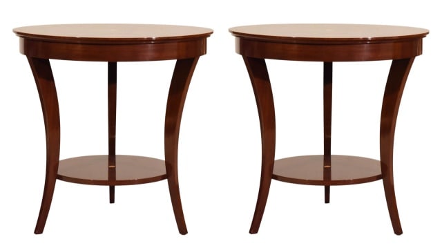 Pair Biedermeier Style Lacquered Inlaid Tables (1 of 12)