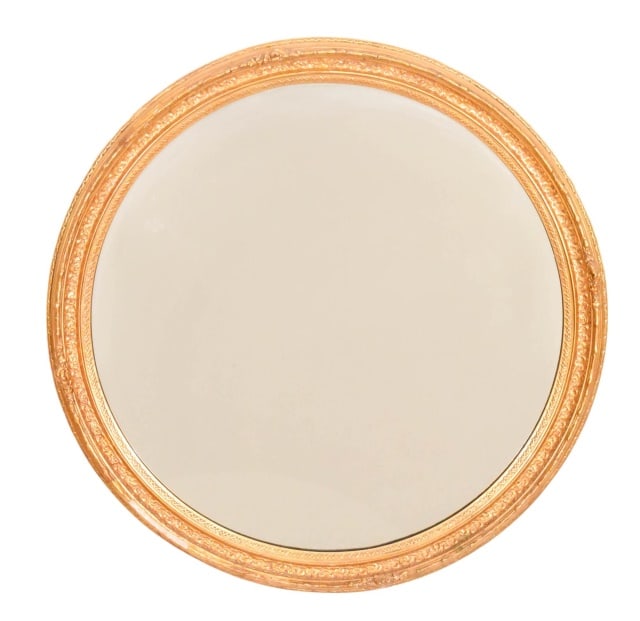 Gilt Rococo Style Round Mirror (1 of 8)