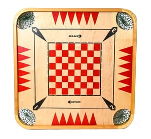 Vintage Double Sided Carrom Pine Wood Game Board
