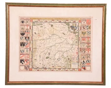 Hand Colored Engraving Philipp Apian Bavarian Map