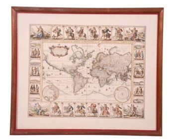 Hand Colored Engraving Nova Totius Terrarum Orbis