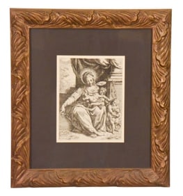 Girolamo Imperiale Antique Engraving Madonna Child