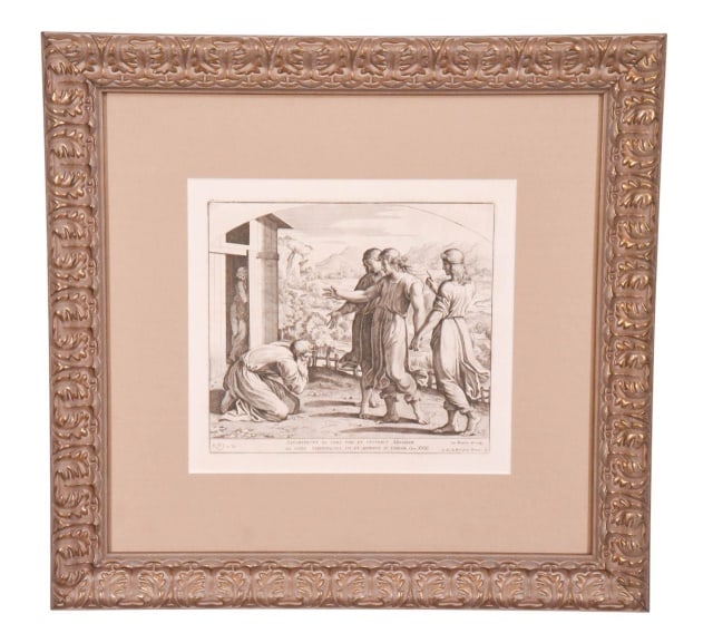 Raphael Antique Engraving Angels Come to Abraham (1 of 9)