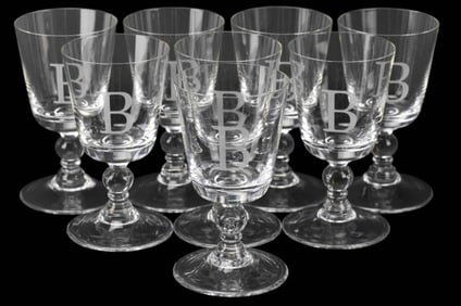 8 Ralph Lauren Water Goblets Monogrammed B