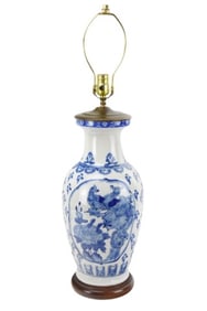 Chinese Blue and White Porcelain Table Lamp