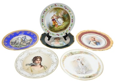 6 Antique Cabinet Plates Inc Napoleon, Limoges