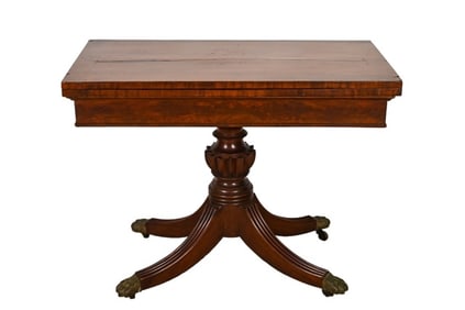 Late Regency Carved Mahogany Game Table