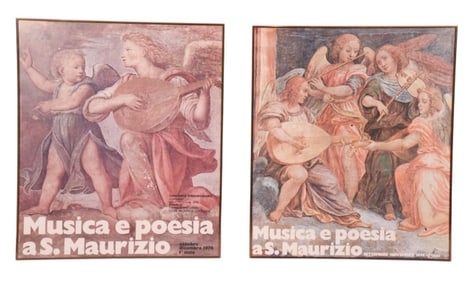 Pair 1976 Musica e Poesia Concert Posters Framed