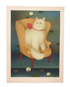 Igor Galanin Signed Numbered Serigraph of Cat