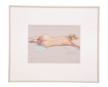 Gregory Biolchini Signed Pastel Reclining Nude