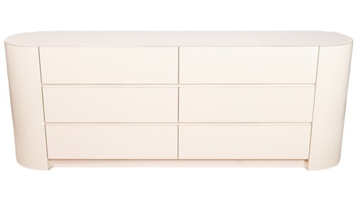 Mid Century Custom Made Hand Painted White Dresser