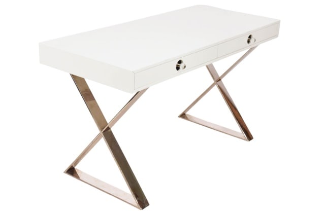 Jonathan Adler White Lacquer Chrome Channing Desk (1 of 16)