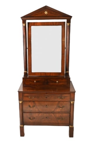 Antique French Empire Mahogany Mirrored Console (1 of 19)