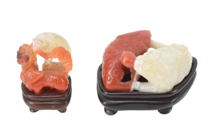 Two Chinese Carved Agate