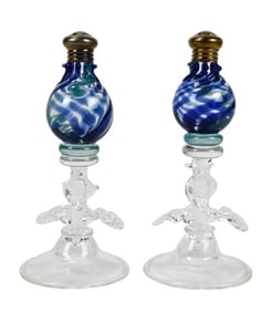 Pair Gazelle Art Glass Salt & Pepper Shakers 1995