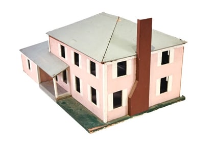 Vintage Hand Made & Painted Wood Doll House