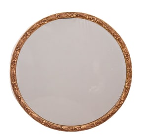 Vintage French Ornate Gilt Round Mirror