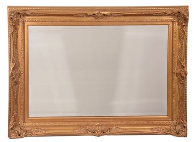 GIlt Carved Wood Beveled Mirror