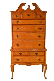 Georgian Design Carved Maple Tall Chest on Chest