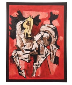 In the Style of M. F. Husain Acrylic Painting