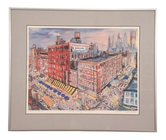 Kamil Kabik Signed Serigraph Little Italy New York