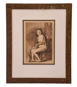 Johannes Raven Antique Engraving Female Nude