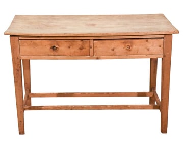 Antique Distressed Pine Plank Top Drop Leaf Table
