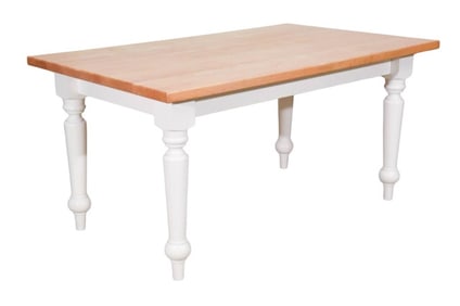 Farmhouse Style Butcher Block Top Dining Table