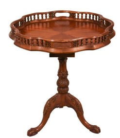 Wellington Hall Hand Carved Mahogany Tea Table