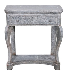 Louis Philippe Galvanized Steel Console Table