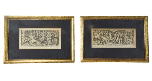 2 17th Century Pietro Santi Bartoli Engravings