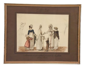Louis-Marie Lante Early 19th C French Watercolor