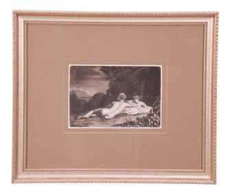 Nicolaes Verkolja Messotint Nudes In Landscape