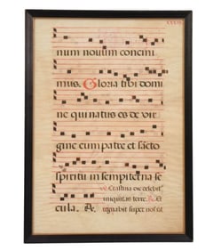 Antique Antiphonal Manuscript Vellum Pages