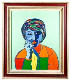 Jan Yager Signed Expressionist Acrylic Painting